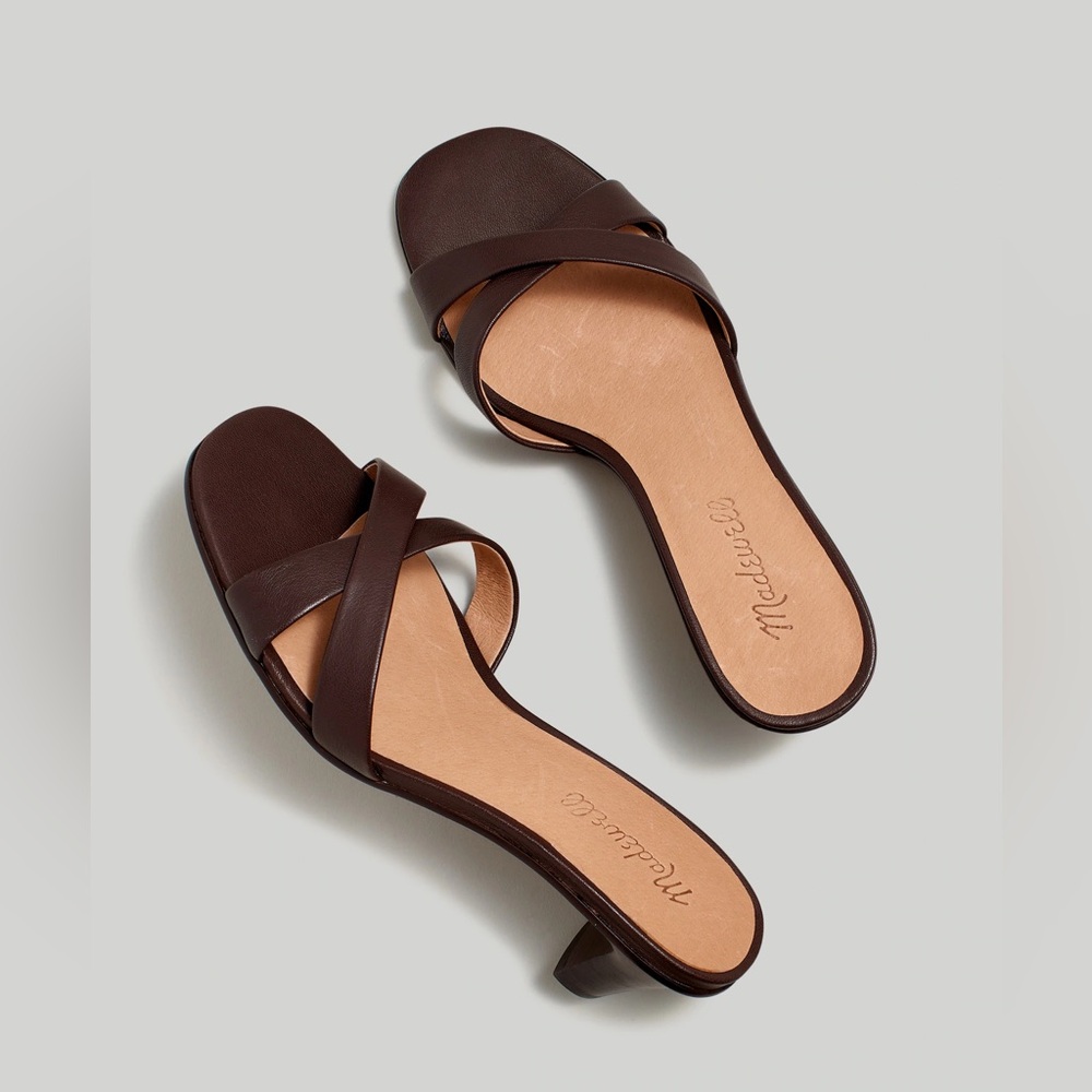 NWOT Madewell The Rachelle Chocolate Brown Kitten-Heel Sandal